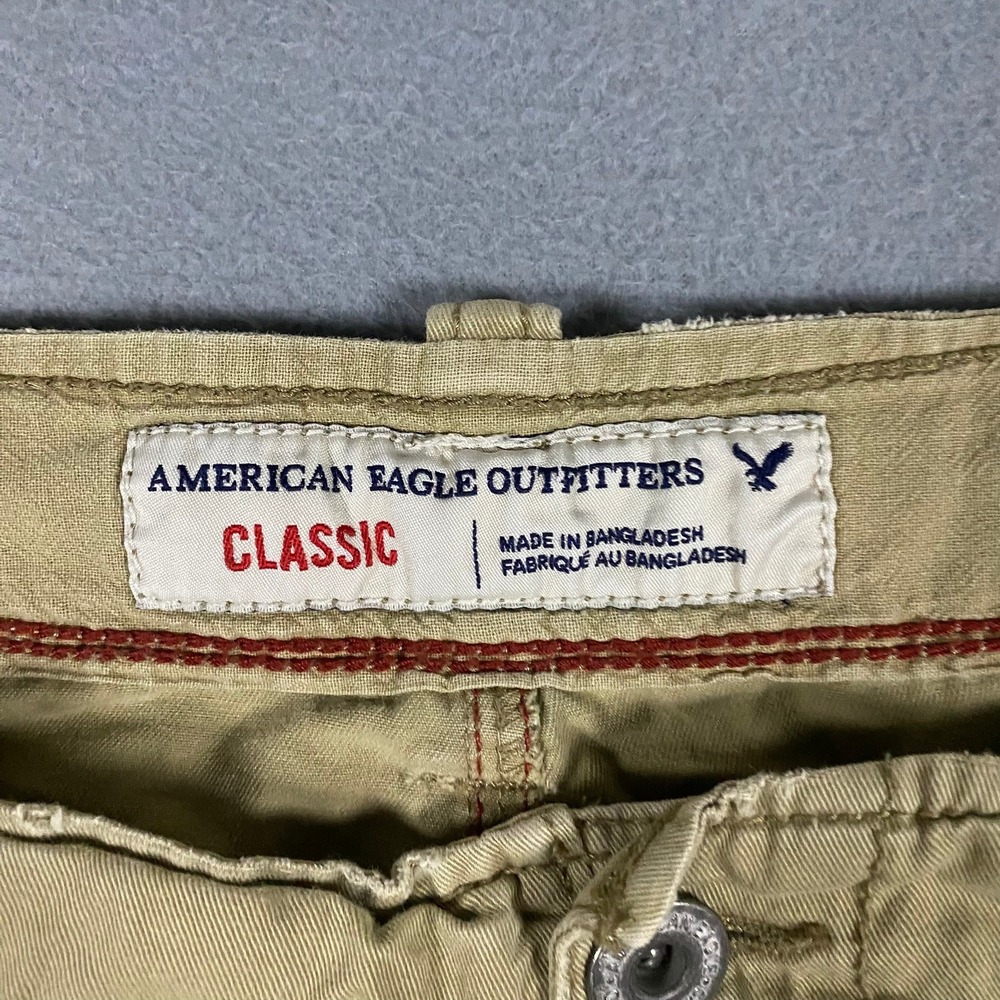 American Eagle Outfitters Classic Cargo Shorts Mens 38 Khaki Tan Cotton - Picture 6 of 7